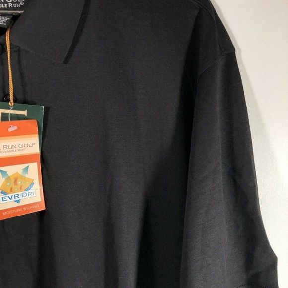EVRUN GOLF Eversole Run Mens Polo Golf Shirt BLACK - Picture 3 of 12